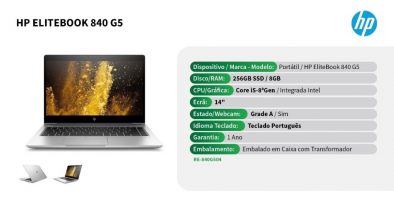 HP Probook 840G5 Core i5 8ºGeração – Destaque 17-06-2024