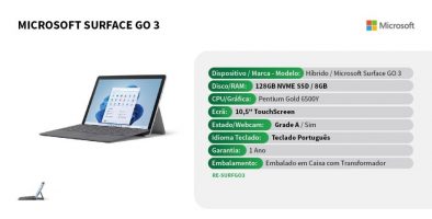 Microsoft Surface Go 3  – Recondicionado Destaque 21-06-2024