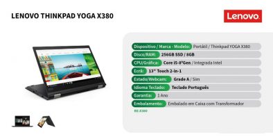 Pré Reserva – Lenovo Think Pad X YOGA – Destaque em 17-07-2024 Em Stock Condicionado 